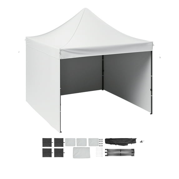 VEVOR 10x10 FT Pop up Canopy Tent with Removable Sidewalls, Outdoor Instant Canopies Portable Gazebo & Wheeled Bag, UV Resistant Waterproof, Enclosed Canopy Tent