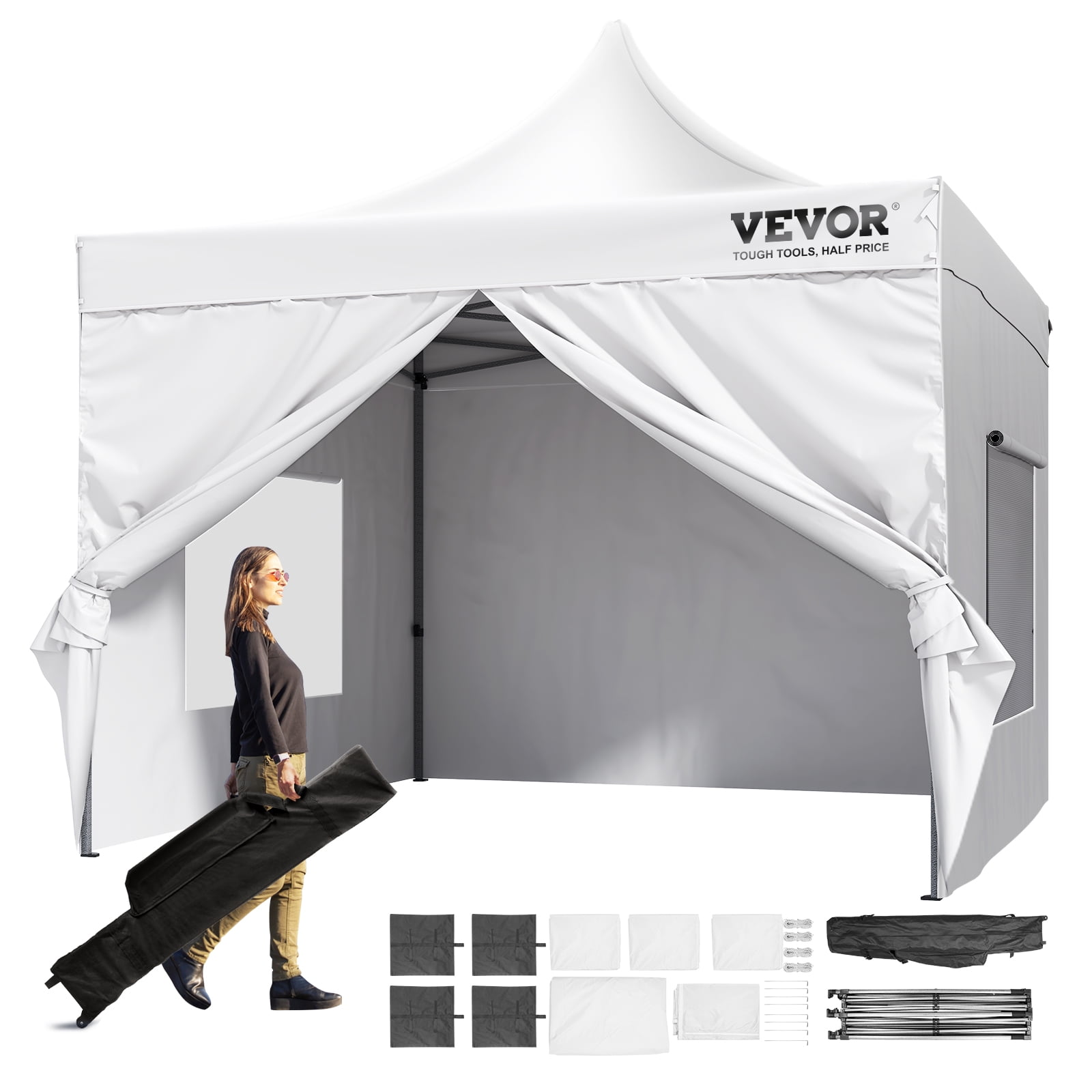 BENTISM 10x10 FT Pop up Canopy Tent with Removable Sidewalls, Outdoor
