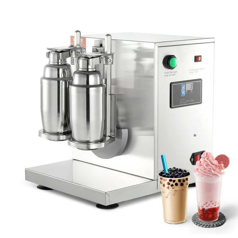Free Shipping BENTISM 110V Electric Milk Tea Shaker Machine 120W Stainless Steel Double Cup Shaker Machine Silver Walmart