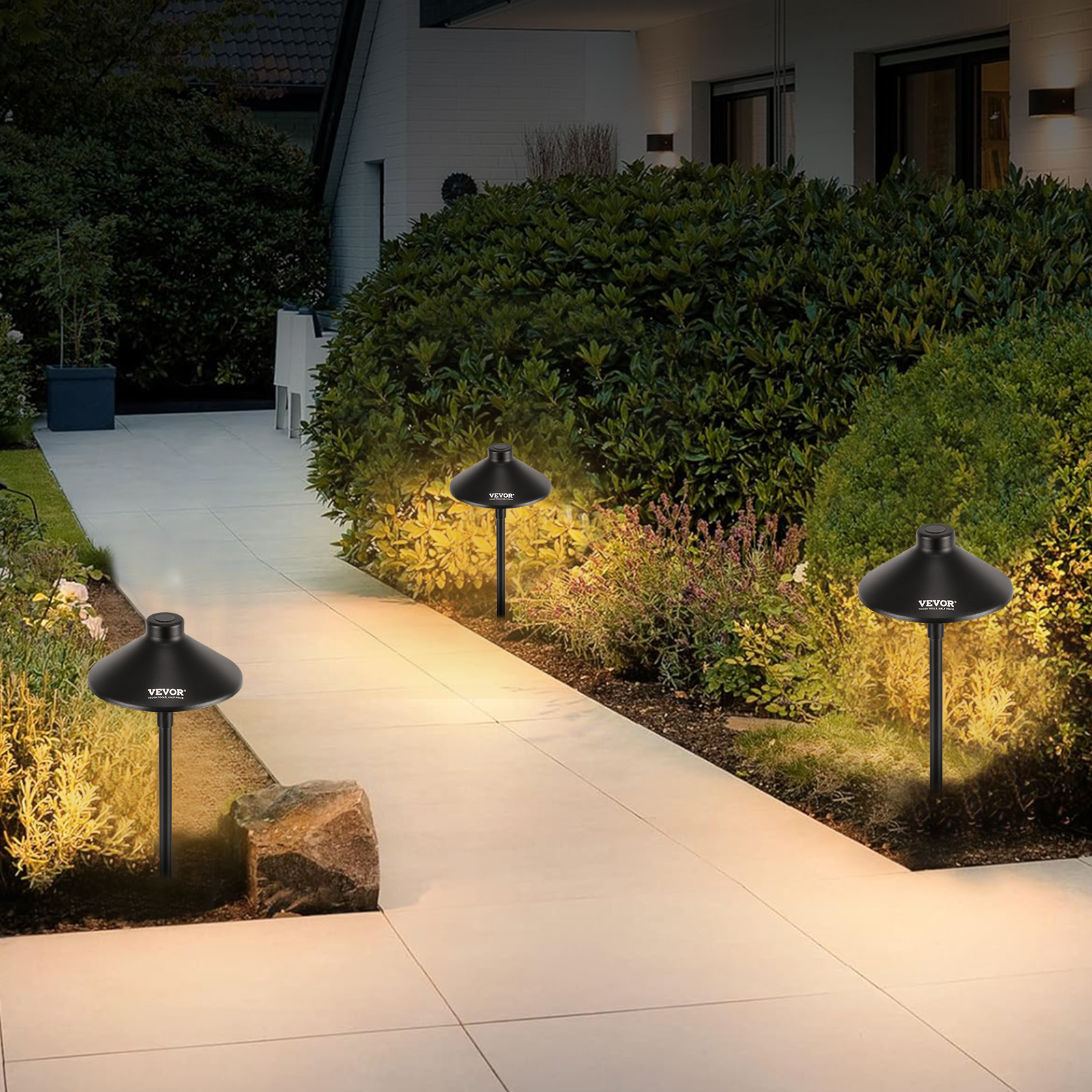 BENTISM 12 Pack Low Voltage Landscape Path Lights 1224V Outdoor LED