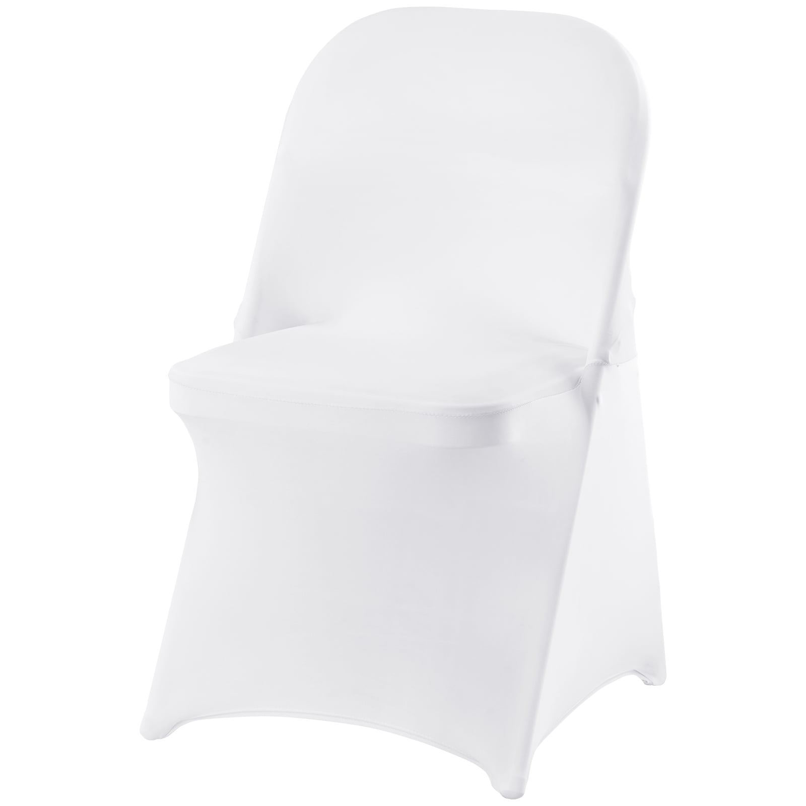 BENTISM 12 Pcs Stretch Spandex Chair Covers White Folding Chair Covers for Wedding Party ...