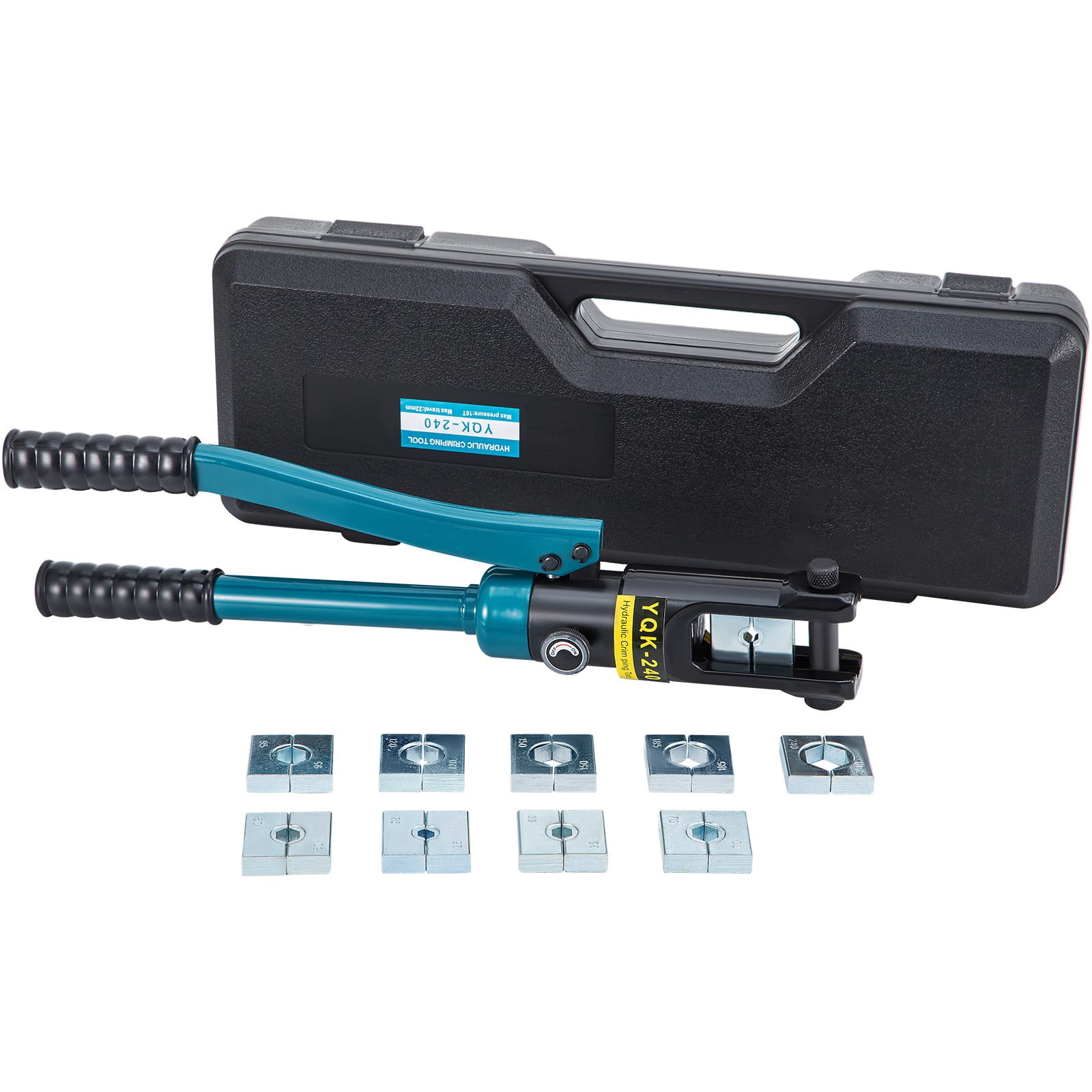 BENTISM 12 Ton Hydraulic Wire Terminal Crimper Battery Cable Lug Crimping Tool w/Dies