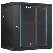 BENTISM 12U 23.6 Wall Mount Network Server 15.5 Deep Rack Cabinet Enclosure Door Lock, 2 x Shelves