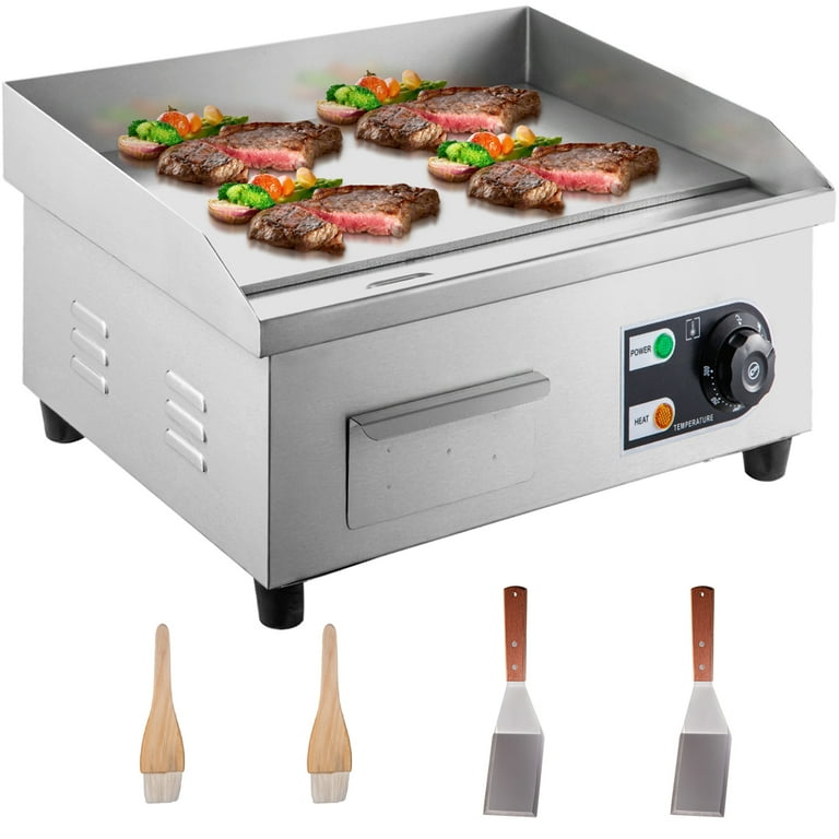 Free Shipping BENTISM 1500W 14 Electric Countertop Griddle Stainless steel Adjustable Temp Control Commercial Restaurant Grill Walmart