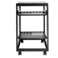 thumbnail image 1 of BENTISM 15U Open Frame Server Rack, 15''-40'' Adjustable Depth, Free Standing or Wall Mount Network Server Rack, 4 Post AV Rack with Casters Two Shelves, 1 of 9