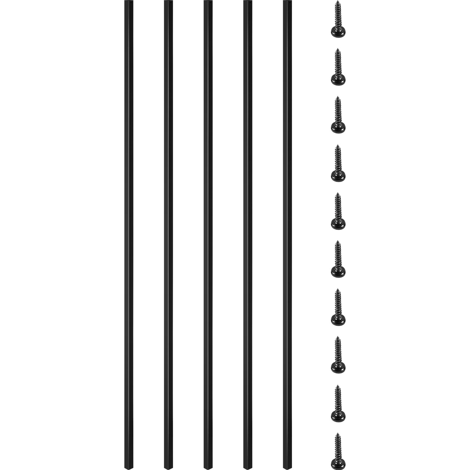 VEVOR 16 Pack Deck Balusters Metal Deck Spindles 44 inch Iron Stair Railing