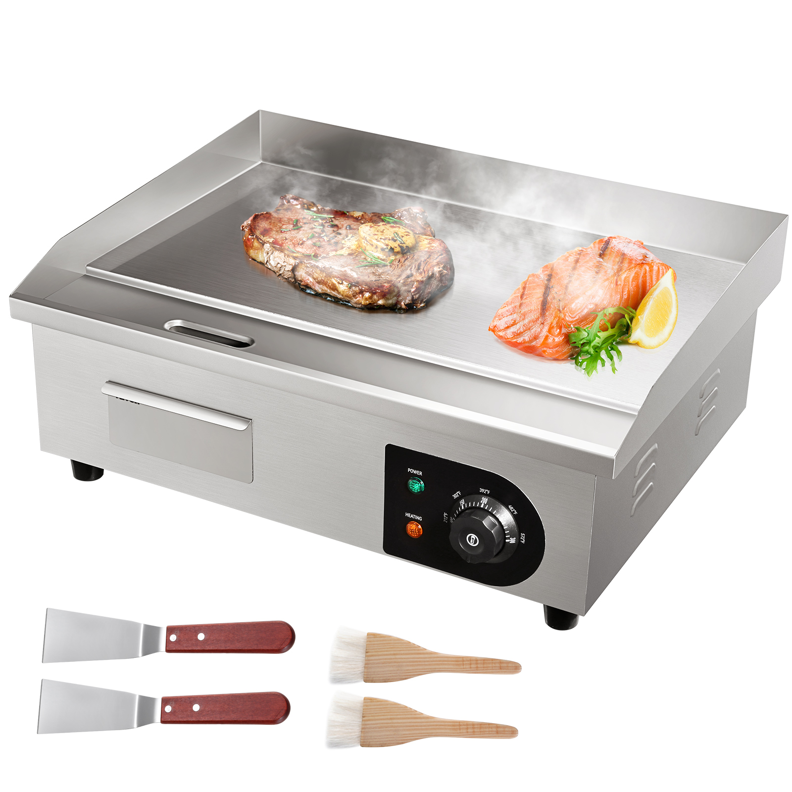 VEVOR Commercial Electric Griddle, 21" Teppanyaki Grill, 1600w Electric