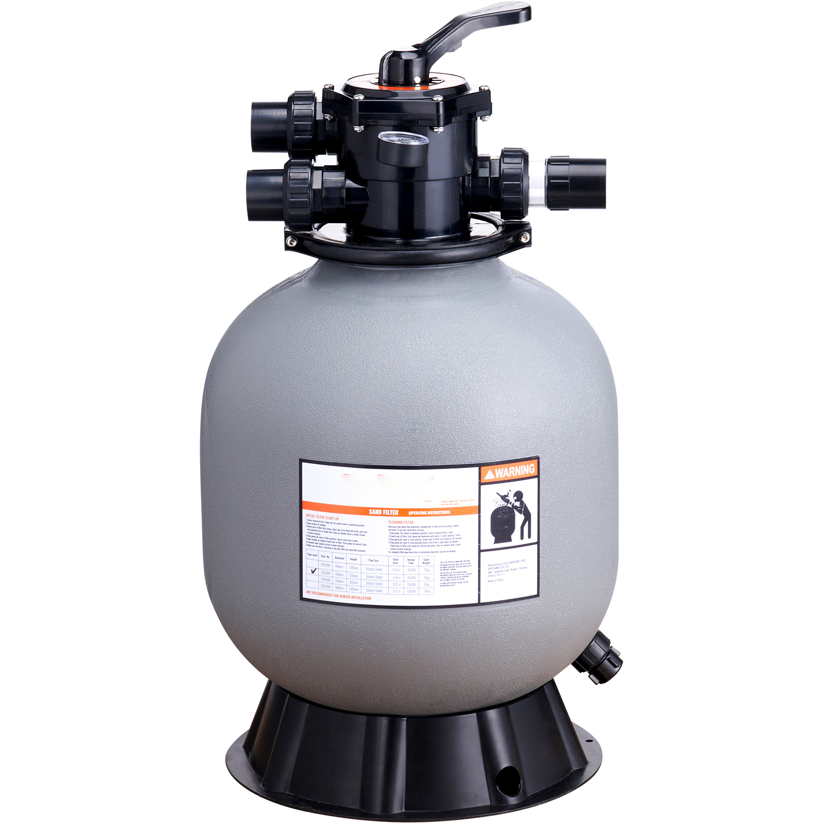 Rx Clear Radiant 19" Inch Above Ground Swimming Pool Sand Filter with 6