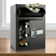 BENTISM 2.5 C Digital Depository Safe Deposit Safe Security Safe Box Made of Carbon Steel with Deposit Slot with Two Emergency Keys Depository Safe Box for Home Hotel Restaurant and Office