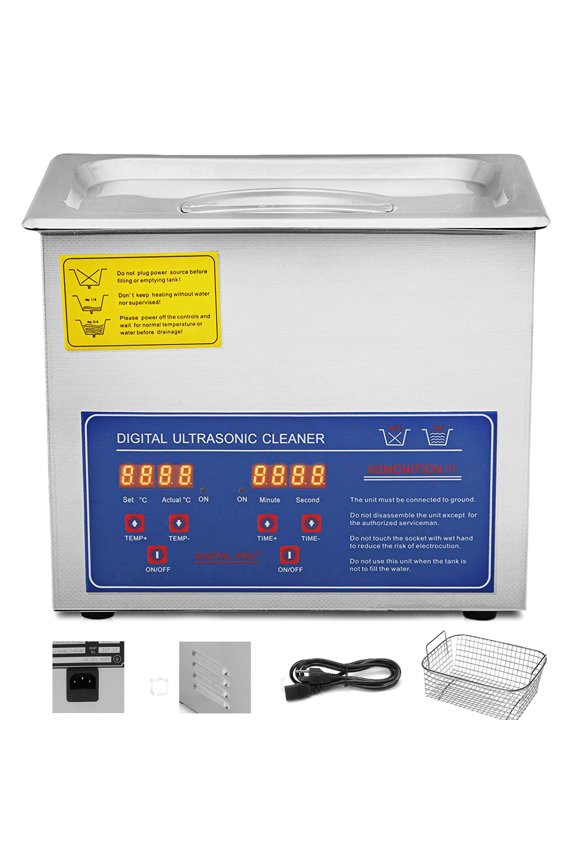 2.8-3L Digital Cleaning Machine Ultrasonic Cleaner Bath Tank w/ Timer Heated Machine