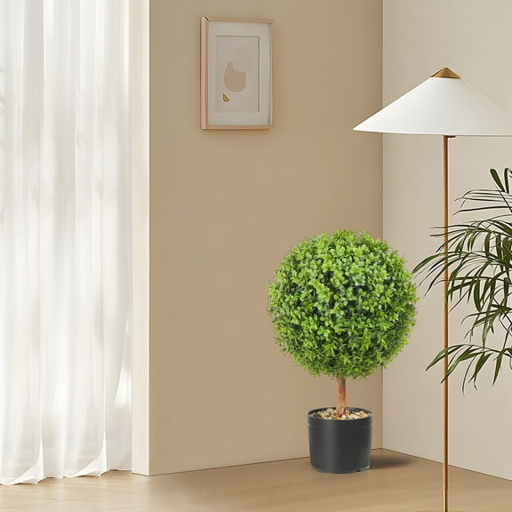 VEVOR 2' Artificial Topiary Tree Faux Plant w/ Replaceable Leaves Home Decor