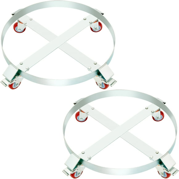 BENTISM 2 Heavy Duty Drum Dollies 1000 Pound - 55 Gallon Swivel Casters Wheel Steel Frame Non Tipping Hand Truck Capacity Dolly