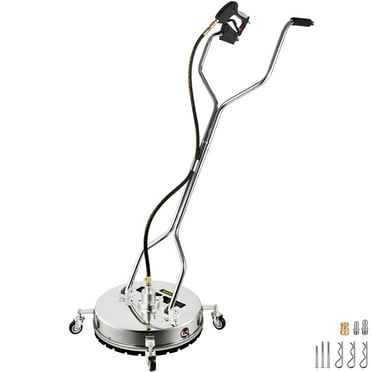 BENTISM 2 Nozzles 20" Pressure Washer Surface Cleaner , Max. 4000 PSI Pressure, for Cleaning Driveways, Stainless Steel Frame w/ Rotating Dual Handle, Wheels, Fit for 3/8" Quick Connector