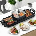 BENTISM 2 in 1 Electric BBQ Pan Grill Hot Pot Portable Hot Pot BBQ