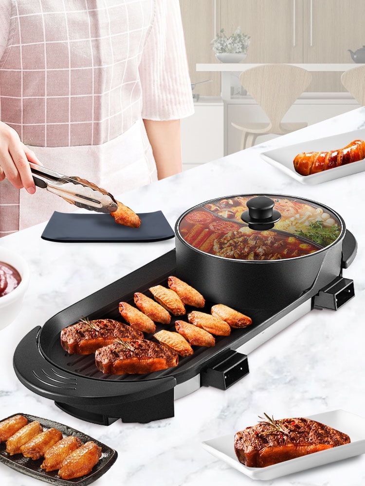 Food Party 2 in 1 Electric Smokeless Grill and Hot Pot