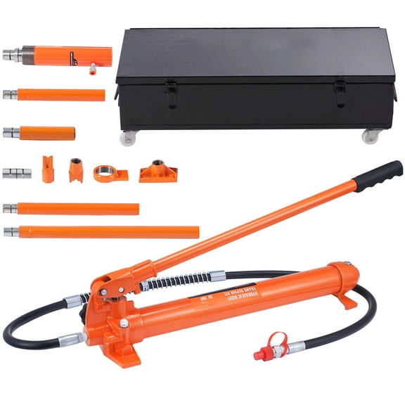 VEVOR 20 Ton Porta Power Kit Hydraulic Jack Air Pump Lift Ram All-In-One Portable Auto Body Frame Repair Power Tool