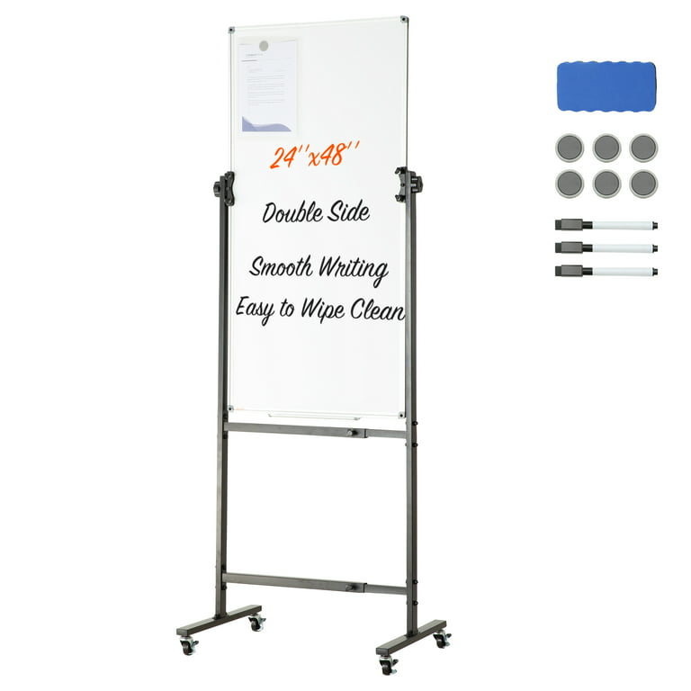 Rolling Double-Sided Easel Dry Erase Board