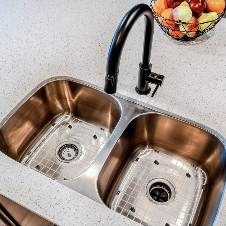 BENTISM 2 Pack Kitchen Sink Protector Grid with Metal Rack Drain Strainer Stainless Steel 13.7 L x 11.6 W Walmart