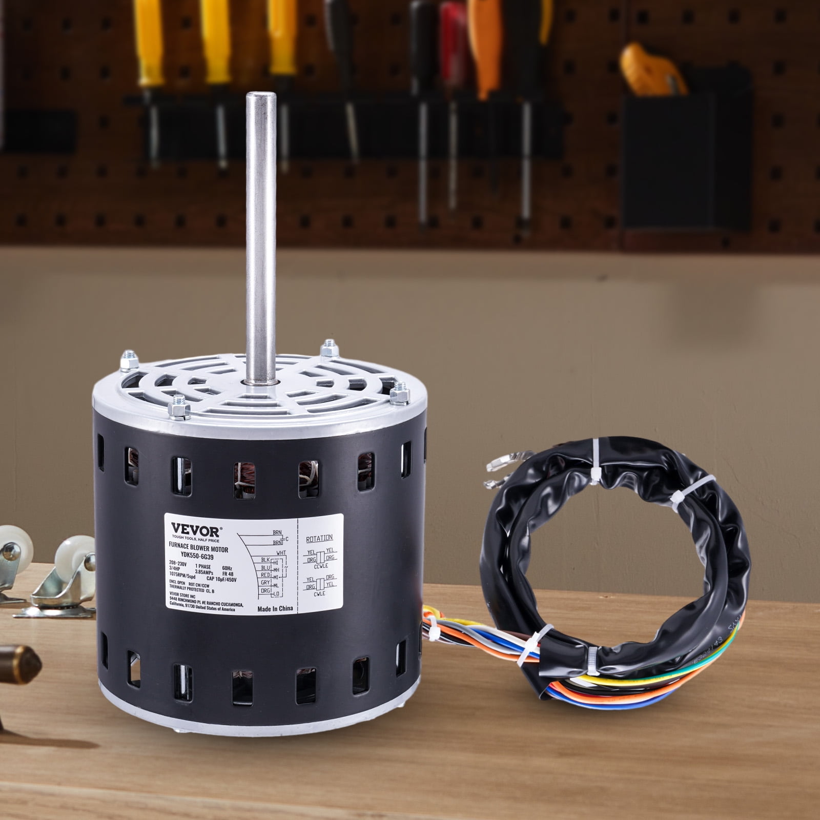 BENTISM 3 4HP Furnace Blower Motor 208 230V 3.85A 1075RPM 5 Speeds CW CCW Rotation