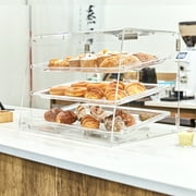 BENTISM 3-Tier Acrylic Bakery Display Case Countertop Donut Pastry Case Rear Door