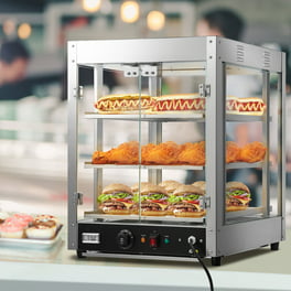 WeChef 2-Tier Pizza Warmer Countertop 24 Commercial Food Warmer Display  w/Removable Trays Light Bulb Pastry Display Case for Restaurant Cafe Buffet