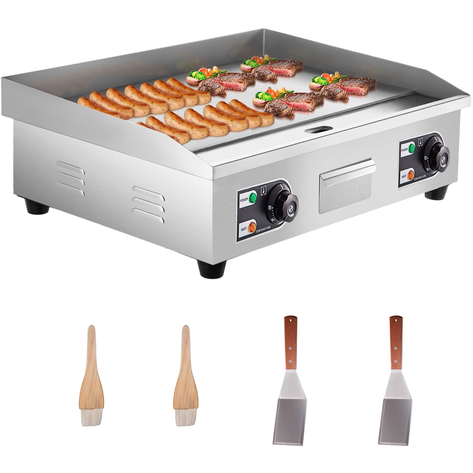 BENTISM 30" Electric Countertop Flat Top Griddle 110V 3000W Commercial