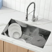 VEVOR 30" x 18" Undermount Kitchen Sink Single Bowl Basin Stainless Steel Kitchen Bar