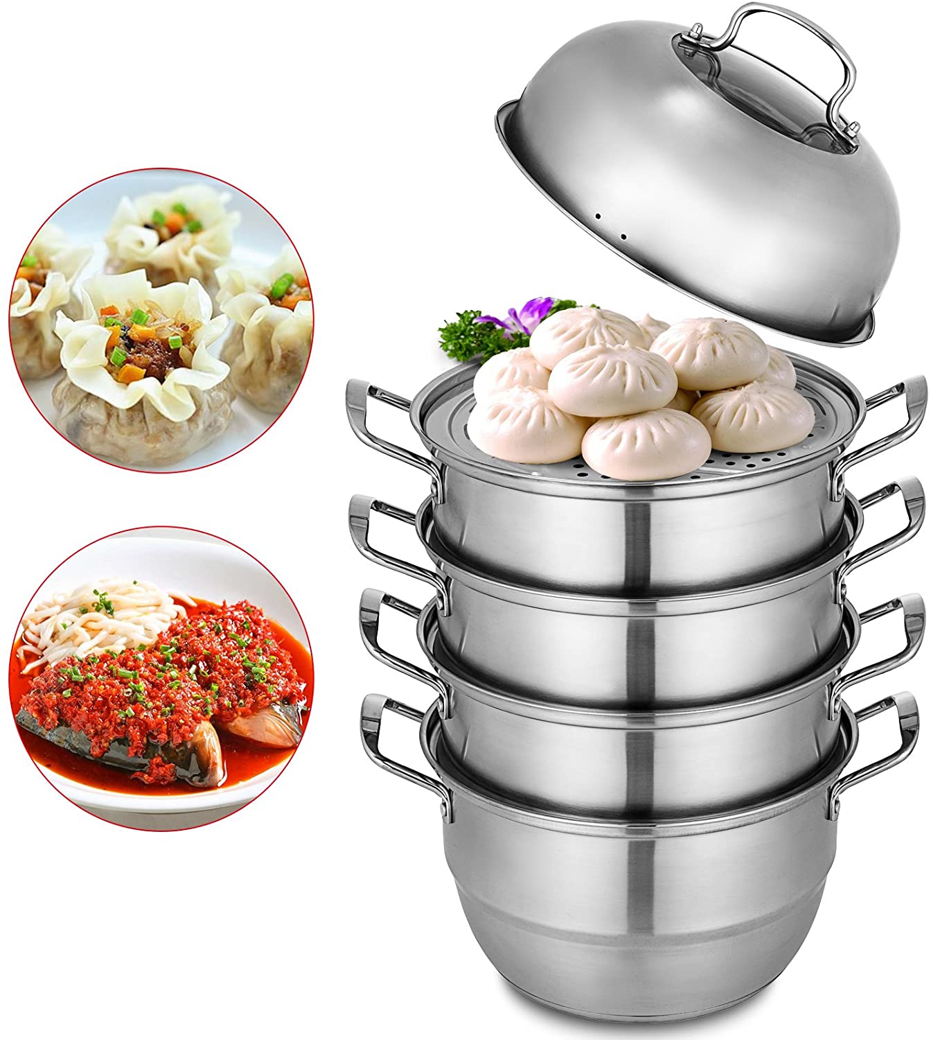 Gymax 11Quart Stainless Steel Fruit Juicer Steamer Stove Top w/ Tempered Glass Lid