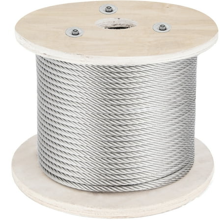 VEVOR 316 Stainless Steel Cable 500ft Stainless Steel Wire Rope 5/32 inch 1x19 Steel Cable for Railing Decking DIY Balustrade