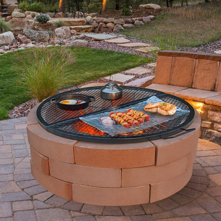 Steel Fire Ring with Grate, Heavy-Duty Fire Pit and Grill for Camping (36”) Steel Fire Ring with Grate, Heavy-Duty Fire Pit and Grill for Camping (36”)