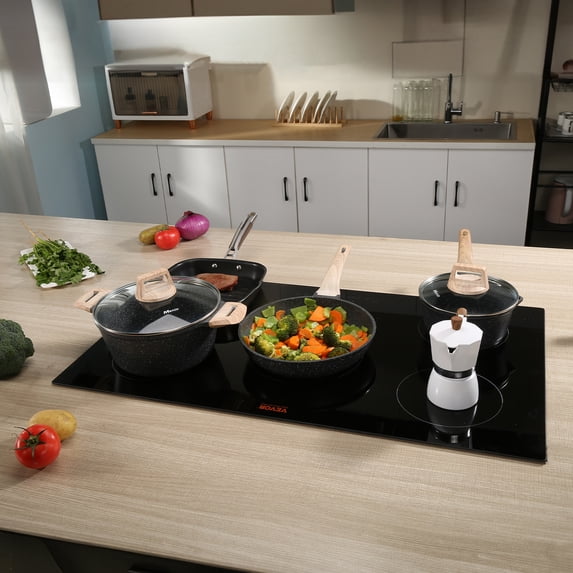 VEVOR 36 inch Electric Cooktop 5 Burners Ceramic Glass Stove Top Touch Control