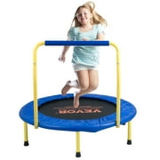 BENTISM 3FT Trampoline Fitness Rebounder for Kids Indoor/Outdoor Foldable Baby Toddlers Trampoline, with Hand Rail ,Quick Assembly