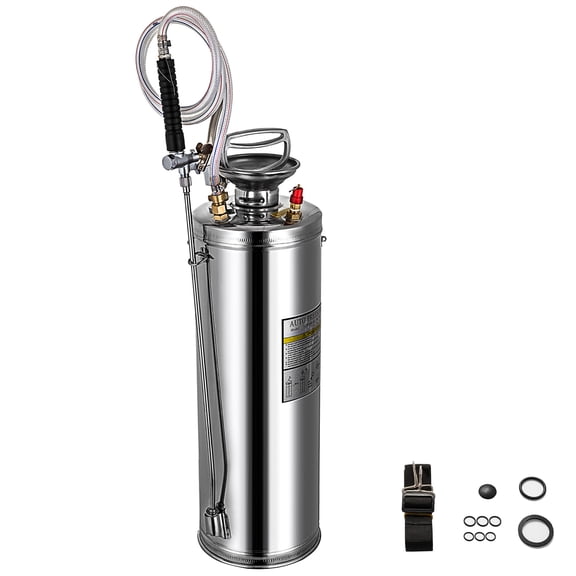 BENTISM 3Gal Stainless Steel Sprayer, Set with 20’’ Wand& Handle& 3.3’’ Reinforced Hose, Hand Pump Sprayer with Pressure Gauge&Safety Valve, Adjustable Nozzle Suitable for Gardening and Sanitizing