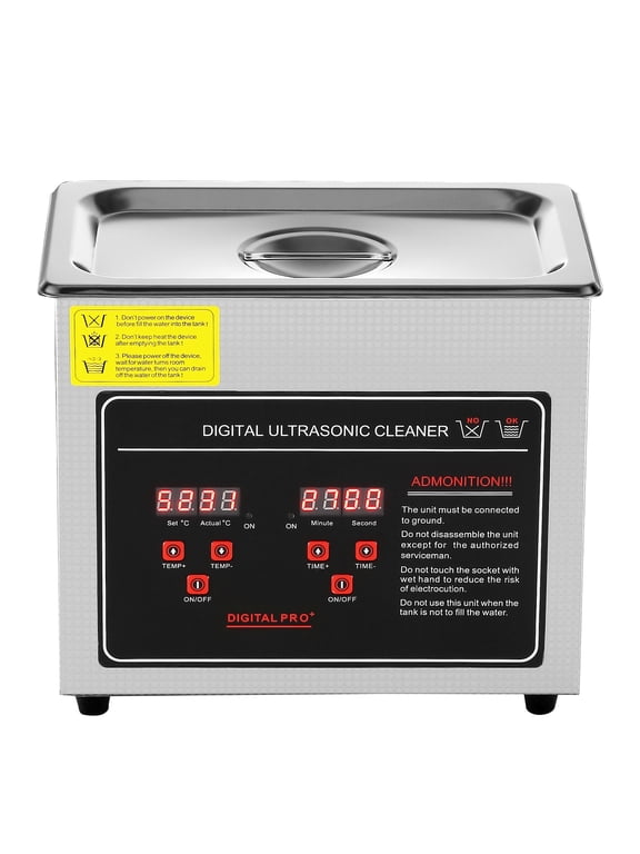 3L Ultrasonic Cleaning Machine 304 Industrial Grade Jewelry Cleaner with 173W Timer Heating Digital Sonic Large Cleaner for Watch Ring Coin Glass Instruments FCC CE RoHS Certified