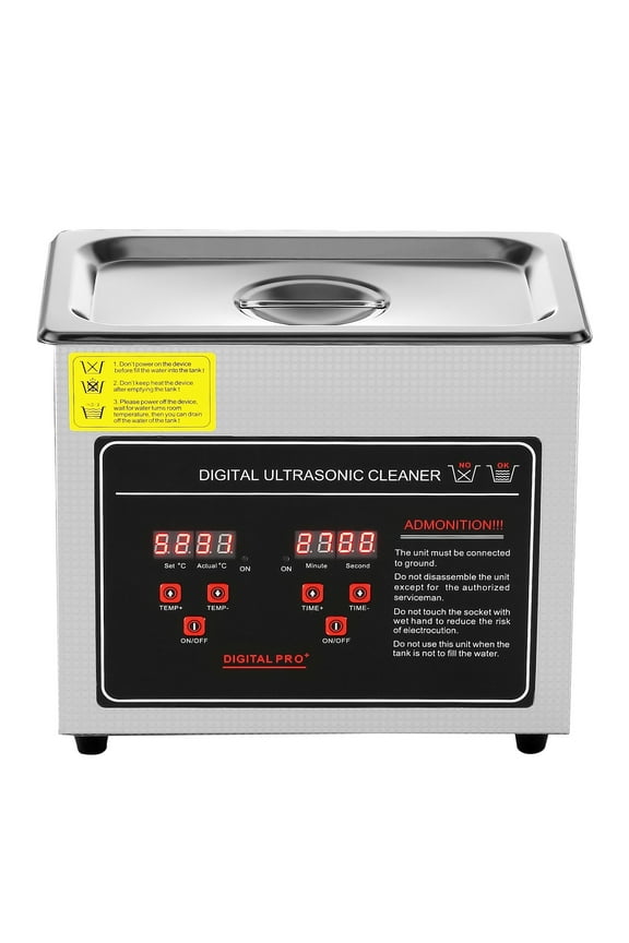 3L Ultrasonic Cleaning Machine 304 Industrial Grade Jewelry Cleaner with 173W Timer Heating Digital Sonic Large Cleaner for Watch Ring Coin Glass Instruments FCC CE RoHS Certified