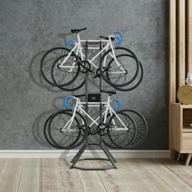 BENTISM 4 Bike Storage Rack, Free Standing Vertical Bike Rack Holds Up to 260 lbs