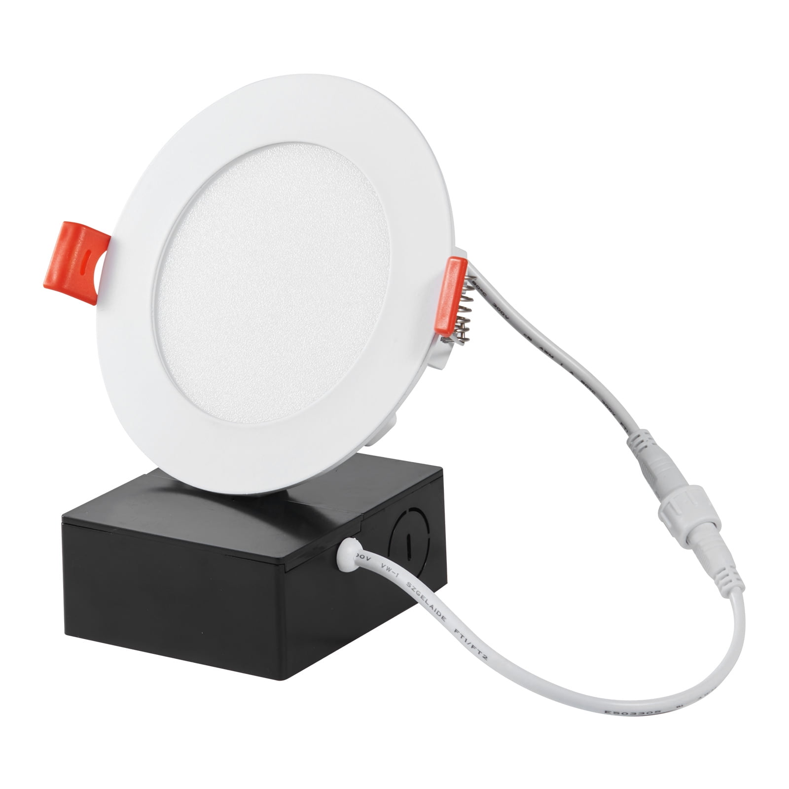 Ultra Thin White Aluminum LED Recessed Ceiling Lights, 4 Pack
