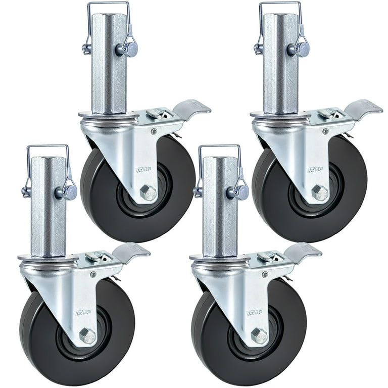 3 in. 110 lbs. Capacity Rubber Roller-Bearing Swivel Plate Caster (4-Pack) 3 in. 110 lbs. Capacity Rubber Roller-Bearing Swivel Plate Caster (4-Pack)