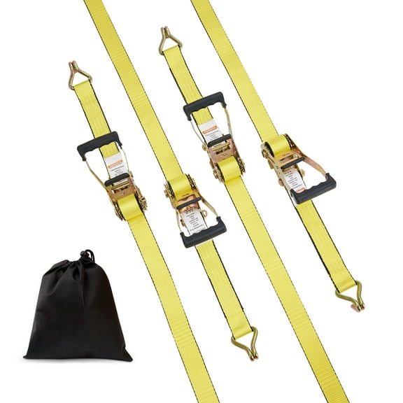 VEVOR 4 Pack Ratchet Tie Down Straps 10000 lbs 2" x 27' Heavy Duty Double J Hook