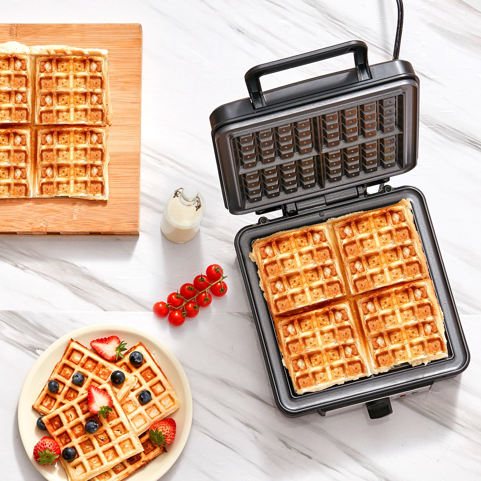 BENTISM 4 Slices Square Waffle Maker 1200W Electric NonStick Waffle