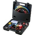 thumbnail image 1 of VEVOR 4-Way AC Manifold Gauge Set Fit R134A R22 R12 R502 Refrigeration Charging with Portable Case 4PCS Hoses for Air-Conditioning Refrigerator Maintenance, 1 of 10