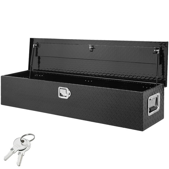 BENTISM 48"x15"x15" Heavy Duty Aluminum Bar Tread Tool Box for Pick Up Truck Bed