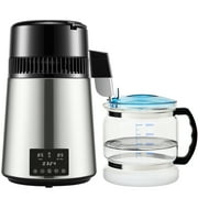 BENTISM 4L 750W Water Distiller with Dual Temp Display & Glass Carafe, Silver