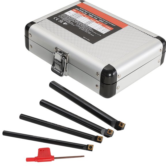 VEVOR 4PCS 1/4 in Lathe Turning Tool Indexable Carbide Inserts with Storage Box