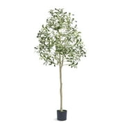 BENTISM 5 ft Artificial Olive Tree in Green Pot