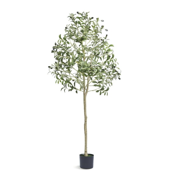 BENTISM 5 ft Artificial Olive Tree in Green Pot