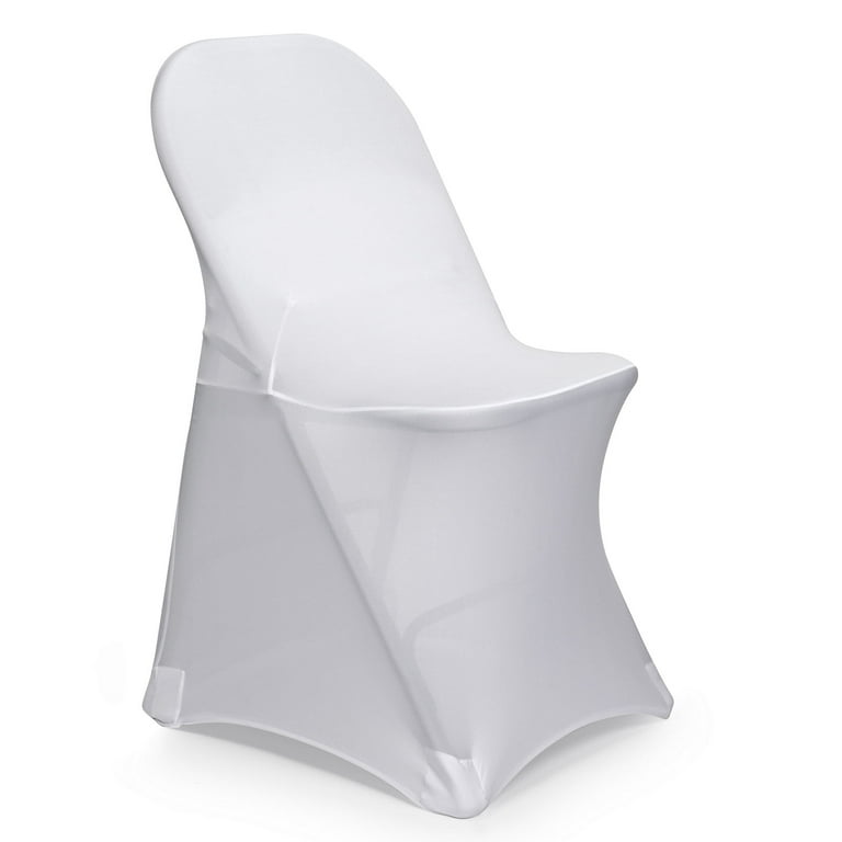 White Stretch Banquet Spandex Chair Cover Flat Front
