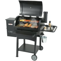 BENTISM 580 in² Charcoal Grill Heavy Duty BBQ Wood Pellet Grill & Smoker 8 in 1 BBQ Smoker with Flame Broiler Portable Grill with Cart & Cover Outdoor Cooking 53"