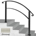 thumbnail image 1 of BENTISM 5FT Adjustable Wrought iron Transition Handrail Matte Black Fits 5 Steps, 1 of 10