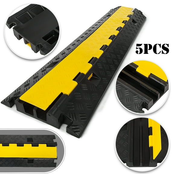VEVOR 5PCS Dual-Channel Cable Protector Cover 88000LB Capacity Heavy-Duty